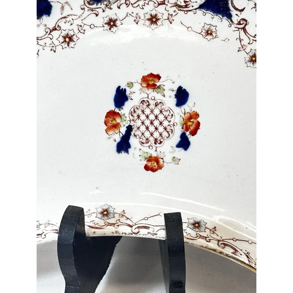 Westbourne England Porcelain Bone Plate Imari Pattern Platter Antique C‎ 1800's